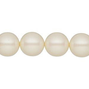 Pearl 10pk pearlescent cream, Preciosa Czech crystal 12mm round