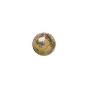Unakite 1pkg10, calibrated round cab natural 10mm