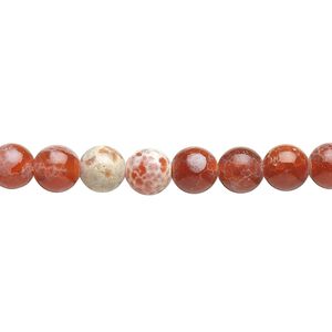 Fire crackle agate 1pkg1, hand-cut round bead 15.5-16 inch 6mm