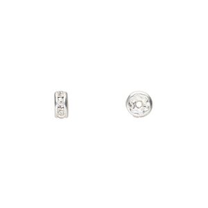 Bead 720pk crystal silver plate, Preciosa Czech crystal 4.5x2.5mm rondelle