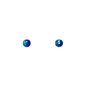Bead, "opal" (silica and epoxy) (man-made), dark blue, 4mm round. Sold per pkg of 2.