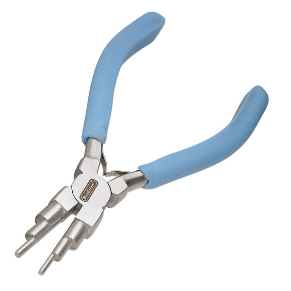 Pliers, Beadalon&reg;, bail making, stainless steel and plastic polymer, pkg/1, pacific blue, 6-1/4 inches. image number 1