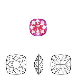 Fancy stone 6pk crystal royal red DeLite, Crystal Passions&reg; 10mm cushion 4470