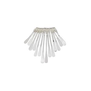 Drop, sterling silver, 1/3 to 3/4 inch graduated paddle pin. Sold per 14-piece set.