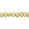 Freshwater pearl 1pkg1, flat-sided potato, 15 inch yellow-green 7-10mm cultured image number 0