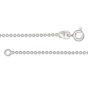 Chain 1pkg1 sterling silver ball, 1.5mm diamond-cut / springring clasp, Gossamer&trade; 20 inch