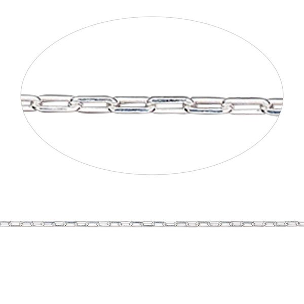 Chain 1pkg1 sterling silver cable, 0.9mm long, Gossamer&trade; 5 foot unfinished image number 0