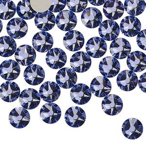 Flat back 288pk tanzanite foil back, Swarovski&reg; 6.32-6.5mm rose round SS30 2088
