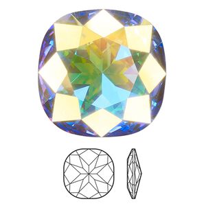 Fancy stone 1pk crystal AB foil back, Crystal Passions&reg; 27mm cushion 4487