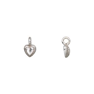 Charm, sterling silver, 5x5mm heart. Sold per pkg of 2.