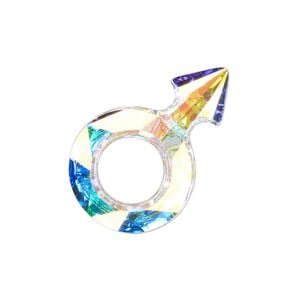 Fancy stone 1pk crystal AB foil back, Crystal Passions&reg; 30x19mm male symbol 4878