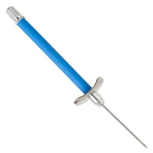 Soldering pick, rubber / aluminum / stainless steel / tungsten steel, blue, 4-3/4 x 1-1/3 inches with 3-1/2 inch pick. Sold per 3-piece set.