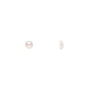 Cabochon 144pk crystal white pearl, Crystal Passions&reg; 3.8-4mm hotfix SS16 2080/4