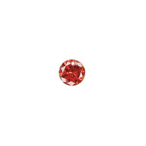 Drop, cubic zirconia, orange, 8mm hand-faceted round, Mohs hardness 8-1/2. Sold per pkg of 8.