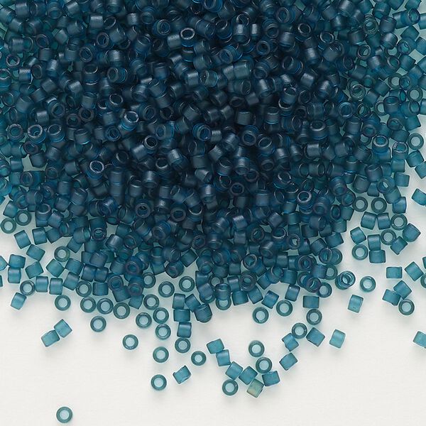 Seed bead, Delica&reg; 1pkg250g glass, #11 round, translucent matte dark teal light topaz / outside dyed (DB-0788) image number 0