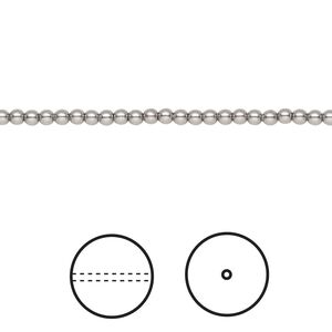 Pearl 100pk grey, Crystal Passions&reg; 2mm round 5810