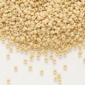 Seed bead, Miyuki, glass, pkg/25g, #11 rocaille, opaque matte pear, (RR-493F).