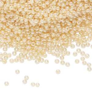 Seed bead, Preciosa Ornela Czech glass, pkg/500g, #11 rocaille, opaque luster cream pearl, (47112).