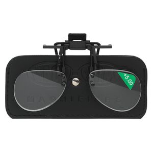 Magnifier, MagniClips&reg;, acrylic and vinyl, black and clear, +5 magnification clip-on style lenses. Sold individually.