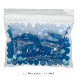 Bag, Tite-Lip&trade;, plastic, clear, 3x2-inch side zip. Sold per pkg of 100.
