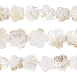 Mother-of-pearl shell 1pkg3, carved flower bead 15 inch 19x17mm-23x22mm