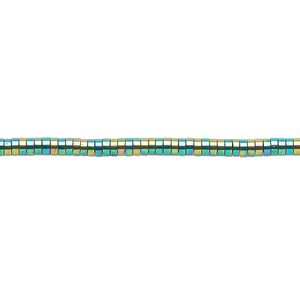 Hemalyke&trade; 1pkg1, electroplated rainbow heishi bead 8 inch 2x1mm