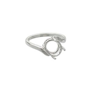 Ring, Sure-Set&trade;, sterling silver, 10x8mm 4-prong oval basket setting, size 8. Sold individually.