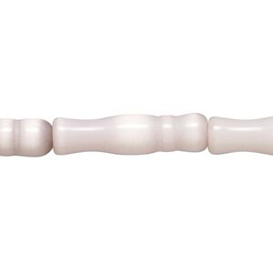Bead, cat's eye glass (fiber optic glass), lavender, 25x6mm-26x7mm bamboo. Sold per 15-inch strand, approximately 15 beads.