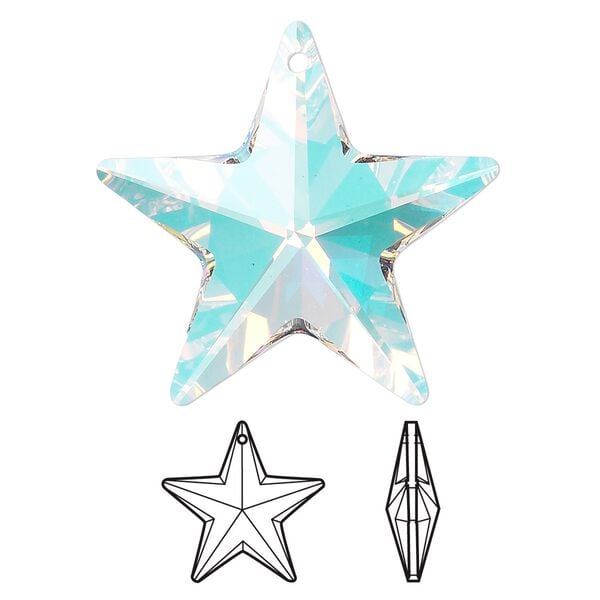 Drop 24pk crystal AB, Swarovski&reg; 28x27mm pendant star 6714 image number 0