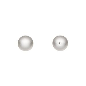 Bead 1pkg1 sterling silver, 8mm seamless round, satin