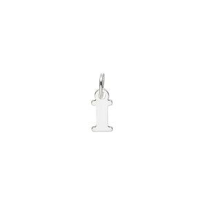Charm, sterling silver, 7x4mm block alphabet letter "I." Sold individually.