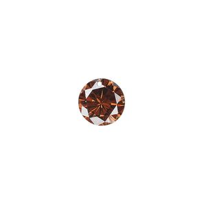 Drop, cubic zirconia, brown, 10mm hand-faceted round, Mohs hardness 8-1/2. Sold per pkg of 2.
