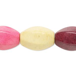 Magnesite / resin 1pkg1, coated 6-sided twisted oval bead 8 inch mixed colors 20x14mm