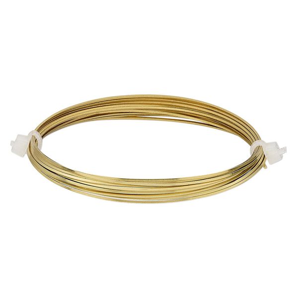 Wire, Beadalon&reg;, brass, half-hard, square, 20 gauge. Sold per 2-meter section. image number 0