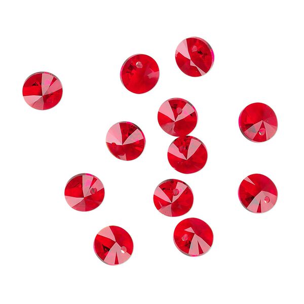 Drop 12pk light Siam, Crystal Passions&reg; 6mm pendant mini disk 6428 image number 1