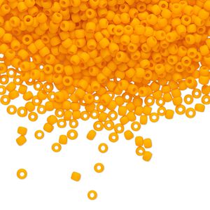 Seed bead, TOHO BEADS&reg;, glass, pkg/7.5g, #11 round, opaque frosted cantaloupe (TR-11-42DF).