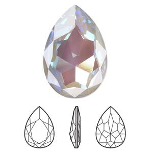 Fancy stone 1pk crystal serene gray DeLite, Crystal Passions&reg; 30mm pear 4327