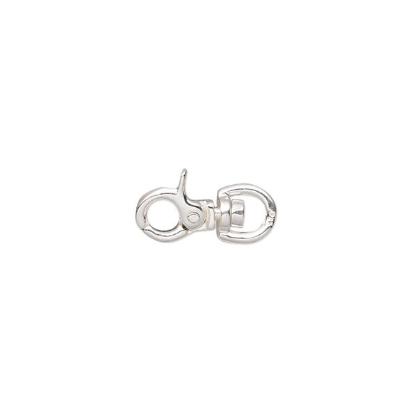 Clasp lobster claw 1pkg1 sterling silver, 11.5x6mm swivel, 1-strand image number 0
