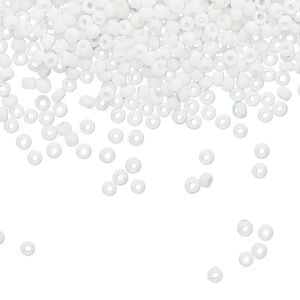 Seed bead, TOHO BEADS&reg;, glass, pkg/7.5g, #11 round, opaque frosted white (TR-11-41F).