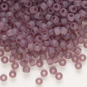 Seed bead, Dyna-Mites&trade;, glass, transparent matte lilac, #6 round. Sold per 1/2 kilogram pkg.