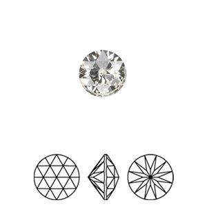 Round stone 2pk crystal foil back, Crystal Passions&reg; 10mm rose cut round 1401