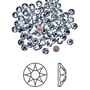 Flat back 1440pk crystal blue shade foil back, Swarovski&reg; hotfix 3-3.2mm rose round SS12 2078HF