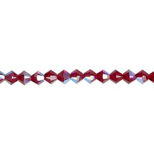 Bead 1440pk Siam shimmer, Swarovski&reg; 4mm XILION bicone 5328
