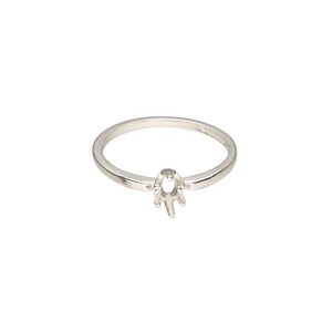 Ring, Sure-Set&trade;, sterling silver, 6x3mm 6-prong marquise basket setting, size 6.5. Sold individually.