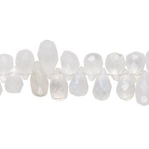 Rainbow moonstone 1pkg1, hand-cut top-drilled faceted briolette bead natural 15.5-16 inch 6x4mm-11x5mm