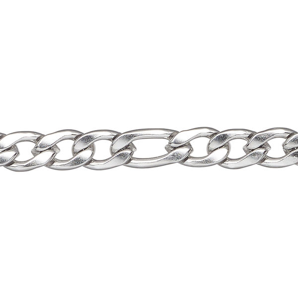 Chain 1pkg1 figaro, 6.25mm, stainless steel 50 foot unfinished image number 0