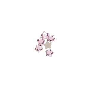 Flat back 6pk rose foil back, Crystal Passions&reg; 4mm star flower 3754