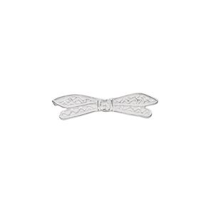 Bead 1pkg1 sterling silver, 22x5mm dragonfly wing, JBB Findings