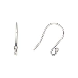Ear wire fishhook 1pkg50 sterling silver, 18mm / 2.5mm ball / open loop, 19 gauge 25 pair