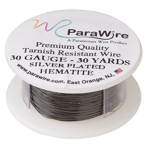 Wire, ParaWire&trade;, enameled copper, hematite, round, 30 gauge. Sold per 30-yard spool.